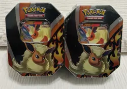 2x - Pokemon TCG Eevee Evolutions Tin 2021 Flareon V Brand New Sealed 🔥🔥 - Image 1