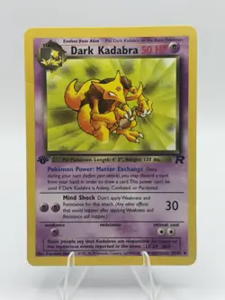 Pokemon Dark Kadabra Team Rocket 1st Edition 39/82 Uncommon Regular 50 HP Card - Image 1
