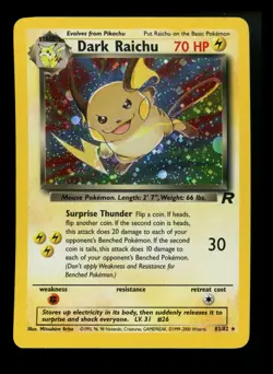 Dark Raichu 83/82 Team Rocket 2000 Holo Rare WOTC Pokemon Card TCG - Image 1