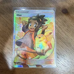 Pokemon Hau Ultra Rare Full Art Holo Trainer SM-Guardians Rising 144/145 - Image 1