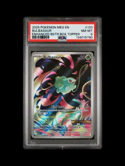 Pokemon Mega Evolutions Bulbasaur 133/132 Enhanced Topper Promo Stamped PSA 8 - Image 1