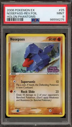 Pokemon Nosepass EX Holon Phantoms Reverse Holo Rare #25 PSA 9 Mint - Image 1