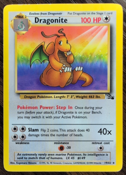 Pokemon TCG Dragonite Fossil 19/62 Regular 1999-2000 Wizards Base Set - Image 1