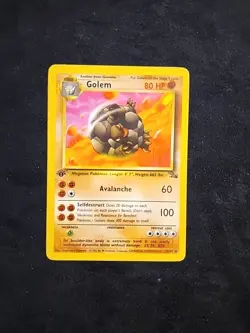 Golem - 1999 Vintage Pokemon - Fossil card # 36/62 - 1ST EDITION - Uncommon - LP - Image 1