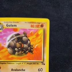 Golem - 1999 Vintage Pokemon - Fossil card # 36/62 - 1ST EDITION - Uncommon - LP - Image 3