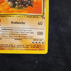 Golem - 1999 Vintage Pokemon - Fossil card # 36/62 - 1ST EDITION - Uncommon - LP - Image 4