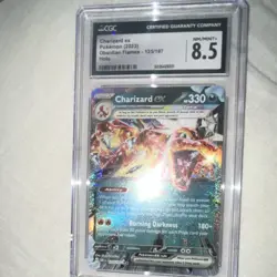 Pokemon Charizard ex CGC 8.5 SV: Paldean Fates 054/091 Double Rare Holo - Image 1