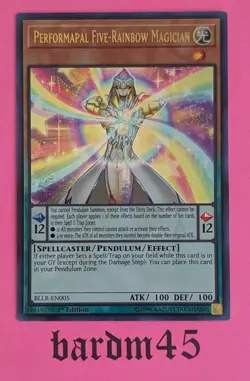 YuGiOh Performapal Five-Rainbow Magician - BLLR-EN005 - Ultra Rare - 1st Edition - Image 1