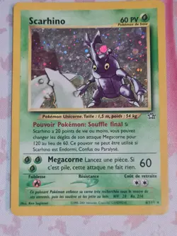 Pokemon Card -French Heracross (Scarhino) 6/111 Holo Rare WOTC - Neo Genesis Set - Image 2