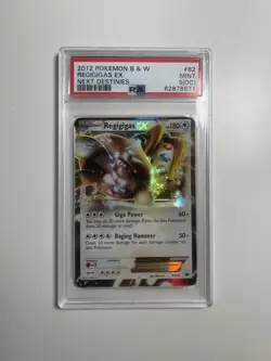 PSA 9 OC Regigigas EX 82/99 OFF CENTRE B&W Next Destinies Pokemon Card MINT - Image 1