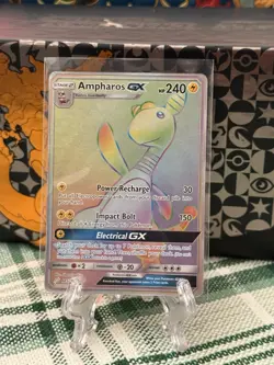 Ampharos GX 185/181 Rainbow Rare Secret – Team Up – Pokemon Card – NM/M - Image 1