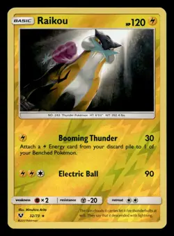Raikou 32/73 Rare Shining Legends Reverse Holo Pokemon NM - Image 1