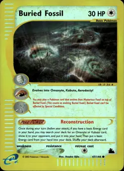 Buried Fossil 47/144 Reverse Holo Skyridge WOTC Pokemon - Image 1