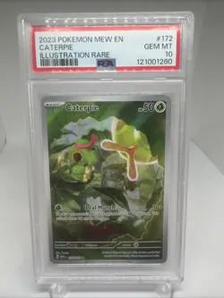 2023 Pokemon Caterpie 172/165 Sv: Scarlet & Violet 151 Illustration Rare PSA 10 - Image 1