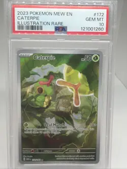 2023 Pokemon Caterpie 172/165 Sv: Scarlet & Violet 151 Illustration Rare PSA 10 - Image 3