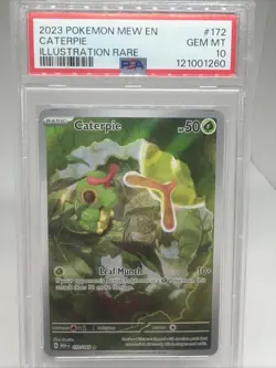 2023 Pokemon Caterpie 172/165 Sv: Scarlet & Violet 151 Illustration Rare PSA 10 - Image 4