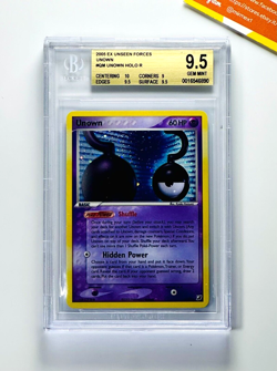 Pokemon BGS 9.5 Unown U #QM/28 Holo EX Unseen Forces 2005 English - Image 1