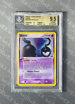 Pokemon BGS 9.5 Unown U #QM/28 Holo EX Unseen Forces 2005 English - Image 2