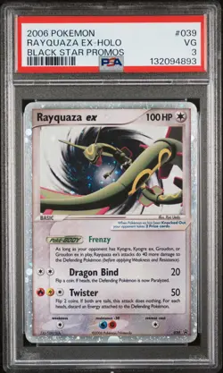 2006 POKEMON BLACK STAR PROMOS #039 RAYQUAZA EX-HOLO PSA 3 - Image 1