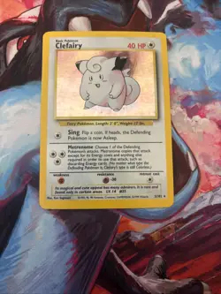 Pokemon TCG Clefairy #005/102 Base Set Unlimited Holo Rare NM WOTC VTG 1999 - Image 1