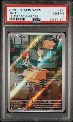 2023 Pokemon Scarlet & Violet Illustration Rare #211 Ralts PSA 10 - Image 1
