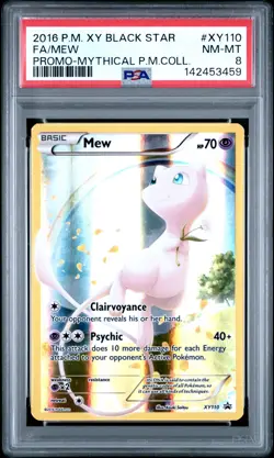 2016 POKEMON XY BLACK STAR PROMO MYTHICAL POKEMON COLL #XY110 FULL ART/MEW PSA 8 - Image 1