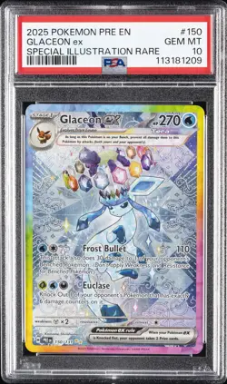 2025 POKEMON PRE EN-PRISMATIC EVOLUTIONS #150 GLACEON EX PSA 10 - Image 1