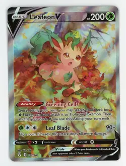 Leafeon V - Pokemon 2021 Evolving Skies #167 NM-MT+ / MINT - Image 1