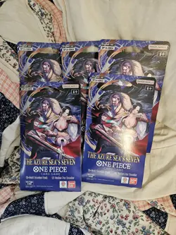 One Piece TCG The Azure Sea’s Seven OP-14 Sleeved Booster Pack Lot Of 5 Sealed - Image 1