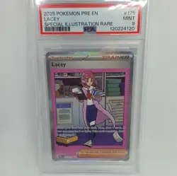 2025 POKEMON PRE EN-PRISMATIC EVOLUTIONS SPECIAL ILLUSTRATION RARE LACEY PSA 9 - Image 1