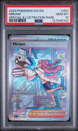 PSA 10 GEM MINT Pokemon TCG Miriam Scarlet & Violet Base Set 251/198 - Image 1