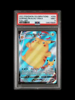Pokemon Surfing Pikachu VMAX Celebrations 009/025 Holo Ultra Rare VMAX 💎PSA 9💎 - Image 1