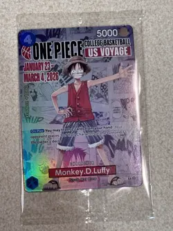 One Piece Monkey D. Luffy US Voyage College Basketball Promo Card (Sealed - New) - Image 1