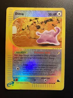 Pokemon Card-Ditto-Skyridge-Holo Reverse-51/144-ENG-LP - Image 1