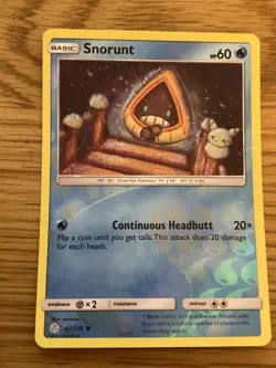 Snorunt Pokemon Card 47/236 Reverse Holo- Used Sun & Moon/Cosmic Eclipse Set - Image 1