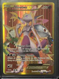 Pokemon Mewtwo EX TCG Full Art Holo Rare Card Breakthrough-Secret 164/162 - Image 1