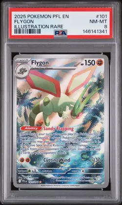 Pokemon 2025 Flygon Illustration Rare 101/094 Holo Phantasmal Flames PSA 8 - Image 1