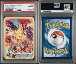 PIKACHU 2023 POKEMON SWORD & SHIELD CROWN ZENITH #160 FULL ART PSA 8 - Image 3
