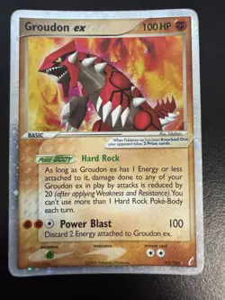Pokemon Groudon TCG Holo Card Crystal Guardians 93/100 EX Rare HP - Image 1