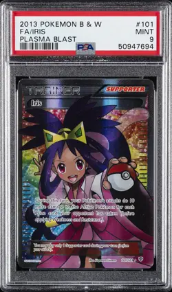 2013 POKEMON B&W PLASMA BLAST #101 FULL ART/IRIS PSA 9 - Image 1