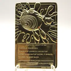 Pokemon 1999 23K Gold Plated Trading Card Burger King Promo #61 Poliwhirl - Image 4