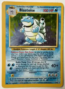 Pokemon Card - Blastoise Base Set 2/102 Unlimited Holo 1999 MP - Image 1