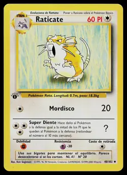 Pokemon Card - Raticate Base Set 1st Edition Spanish 40/102 Uncommon - Image 1