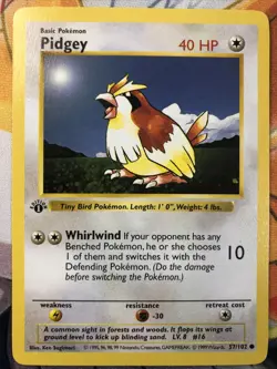 Pokemon TCG Pidgey Base Set 57/102 Regular 1st Edition Common - Image 1