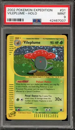 Pokemon Vileplume Expedition Holo Rare #31 PSA 9 Mint - Image 1
