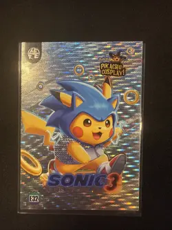 Sonic 3 (Pikachu) #E32 - Silver Holo Box Hit Electric Cosplay - Pokemon - Image 1