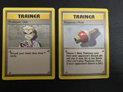 Pokemon TCG - Pokemon Flute 86 LP/Professor Oak 88 MP - Base Set - Image 1