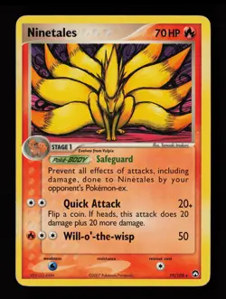 Ninetales 19/108 Rare Power Keepers Non Holo Pokemon Card - Image 1