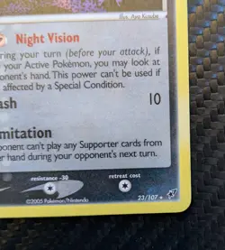 Sableye 23/107 Deoxys Regular Pokemon TCG LP Excellent Condition 2005 Vintage - Image 4