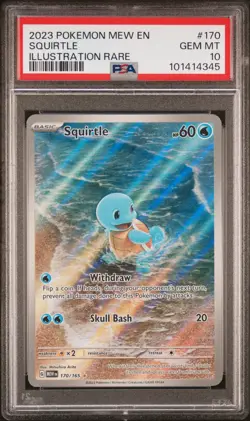 2023 POKEMON MEW EN-151 ILLUSTRATION RARE #170 SQUIRTLE PSA 10 - Image 1